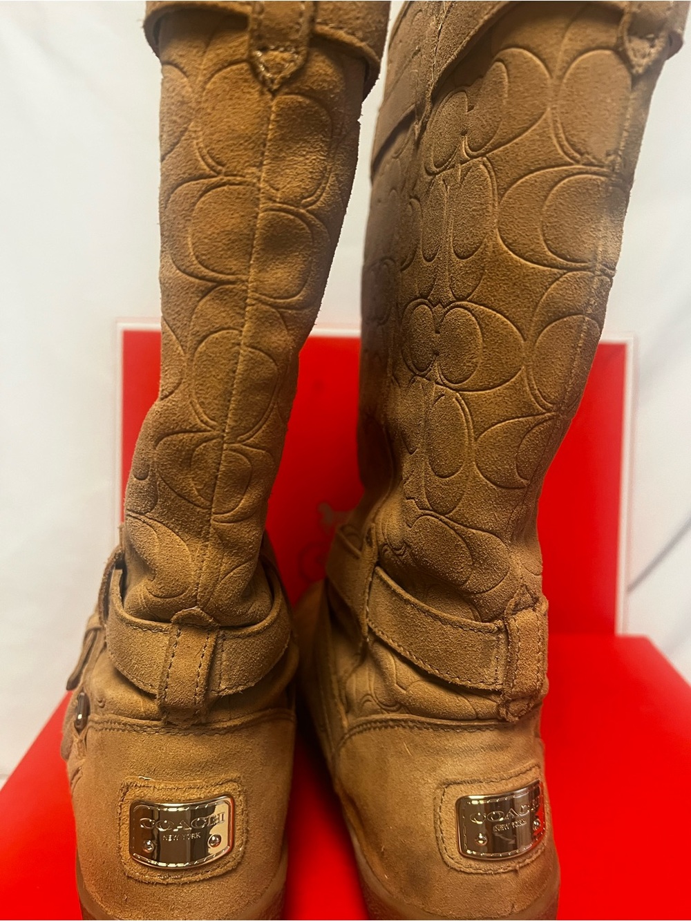 Coach Thelma EMBS Suede Winter Boots Sz 8 - Picture 2 of 8